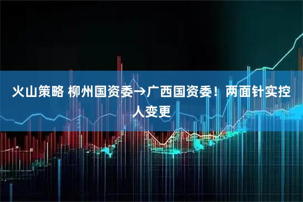 火山策略 柳州国资委→广西国资委！两面针实控人变更